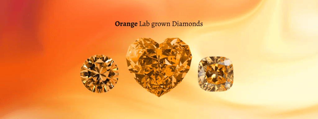 Orange lab grown diamond